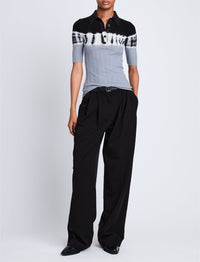 Polo tie & dye en laine - Black & Ash