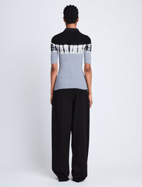 Polo tie & dye en laine - Black & Ash