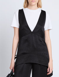 Débardeur Liz à col V en satin - Black