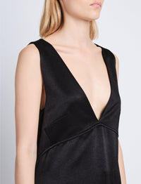 Débardeur Liz à col V en satin - Black