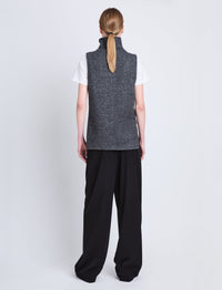 Pull col roulé Lily sans manches en laine mélangée - Grey mélangé