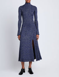 Jupe Lidia en maille et lurex - Royal Blue & Silver