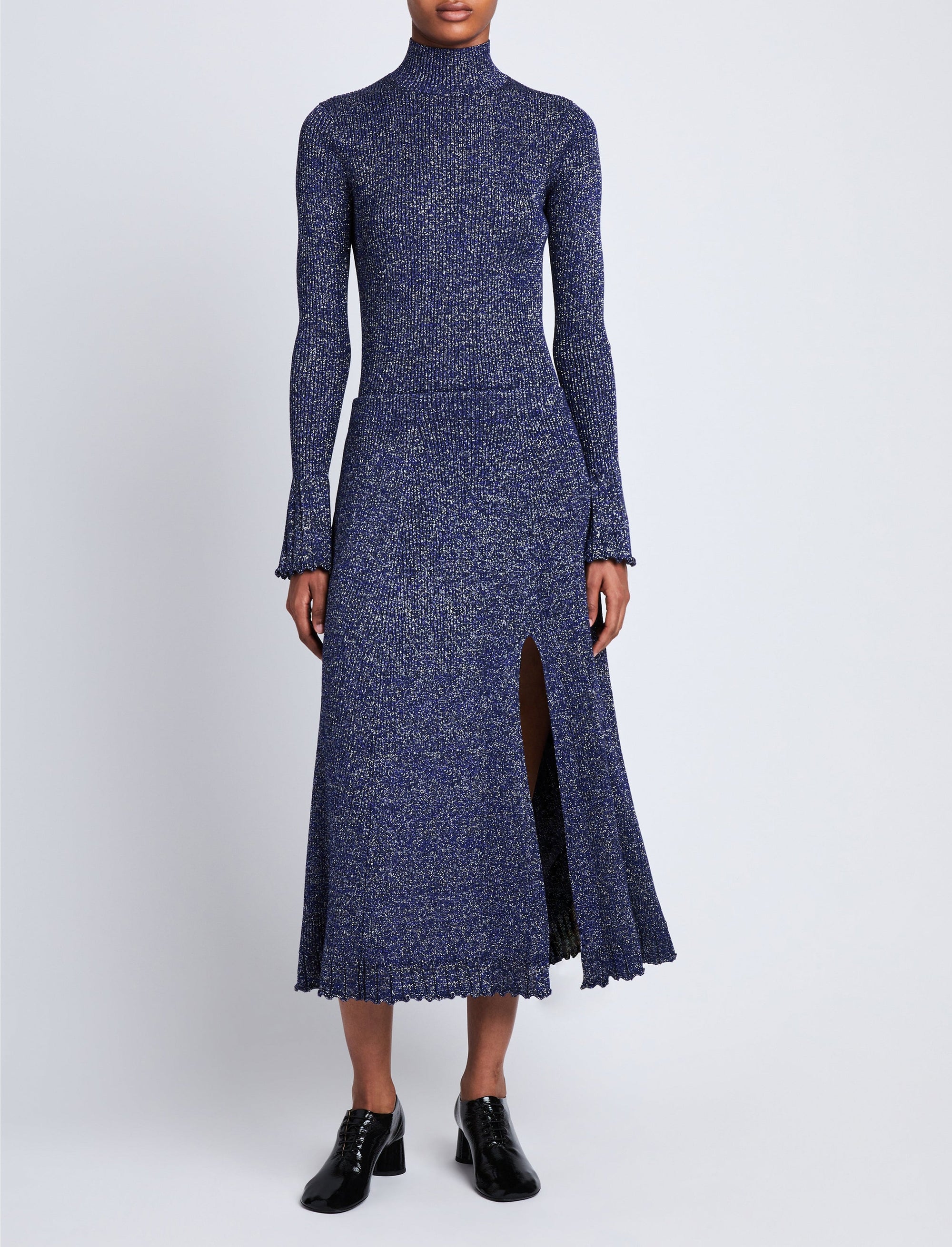 Jupe Lidia en maille et lurex - Royal Blue & Silver