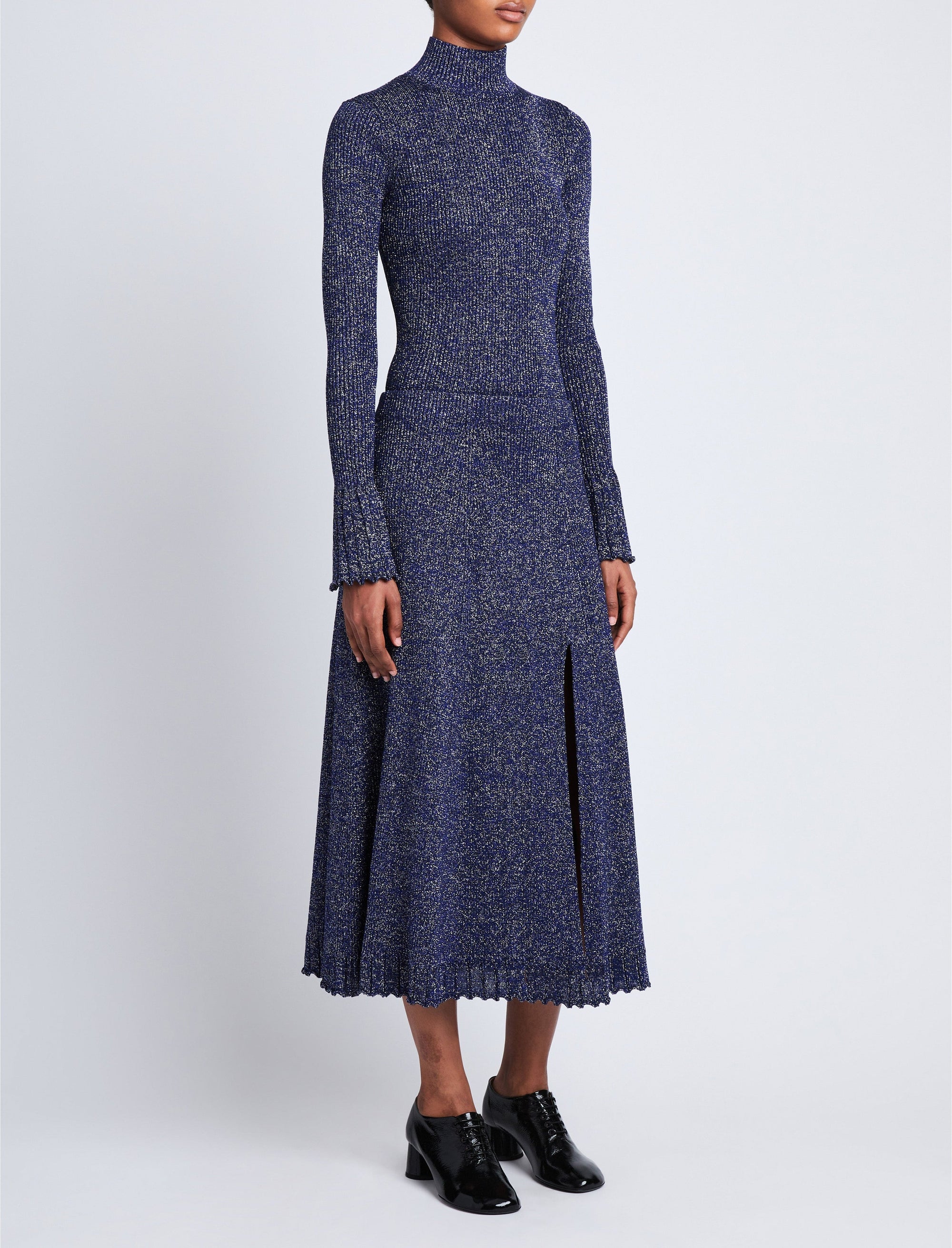Jupe Lidia en maille et lurex - Royal Blue & Silver