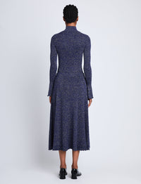 Jupe Lidia en maille et lurex - Royal Blue & Silver
