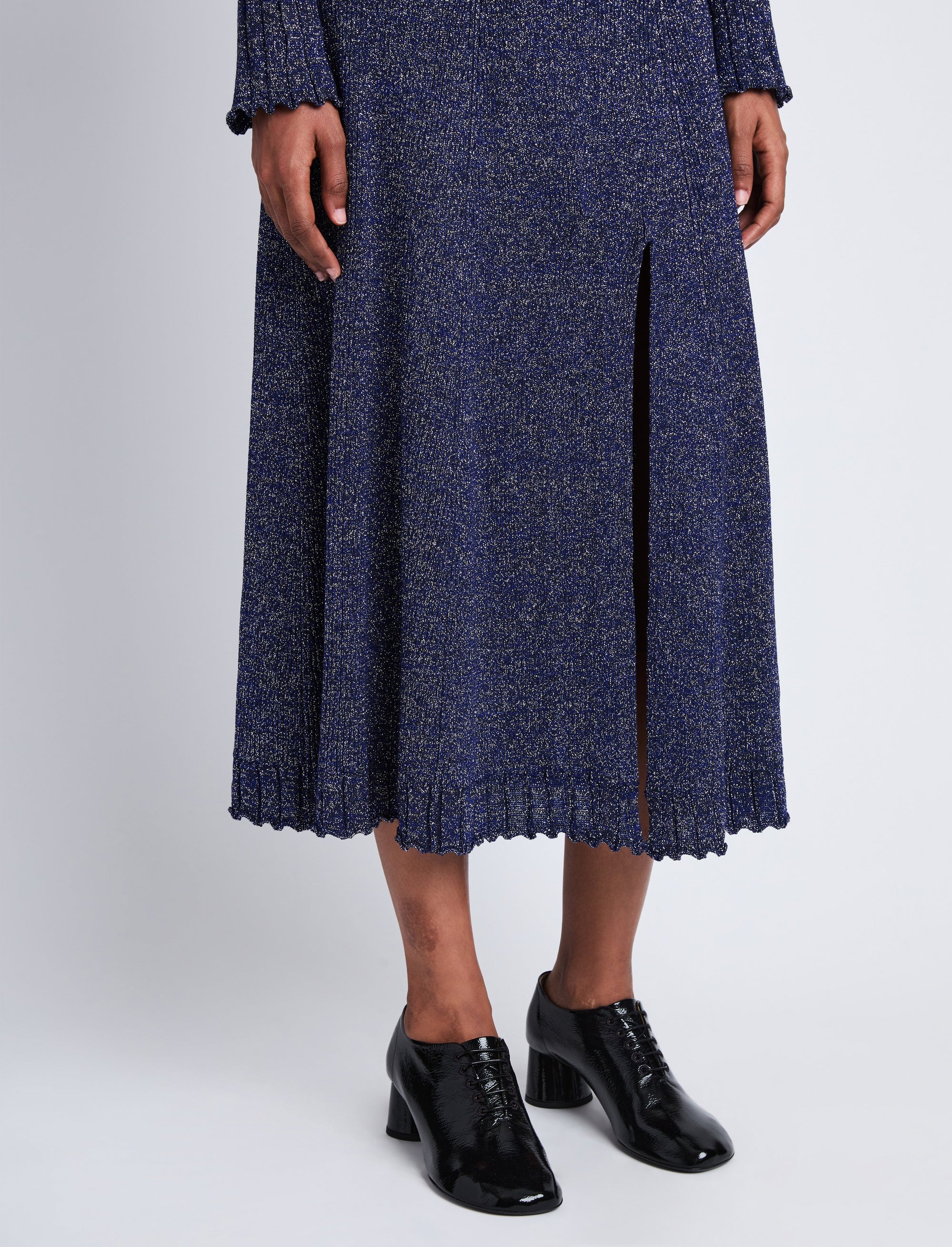 Jupe Lidia en maille et lurex - Royal Blue & Silver