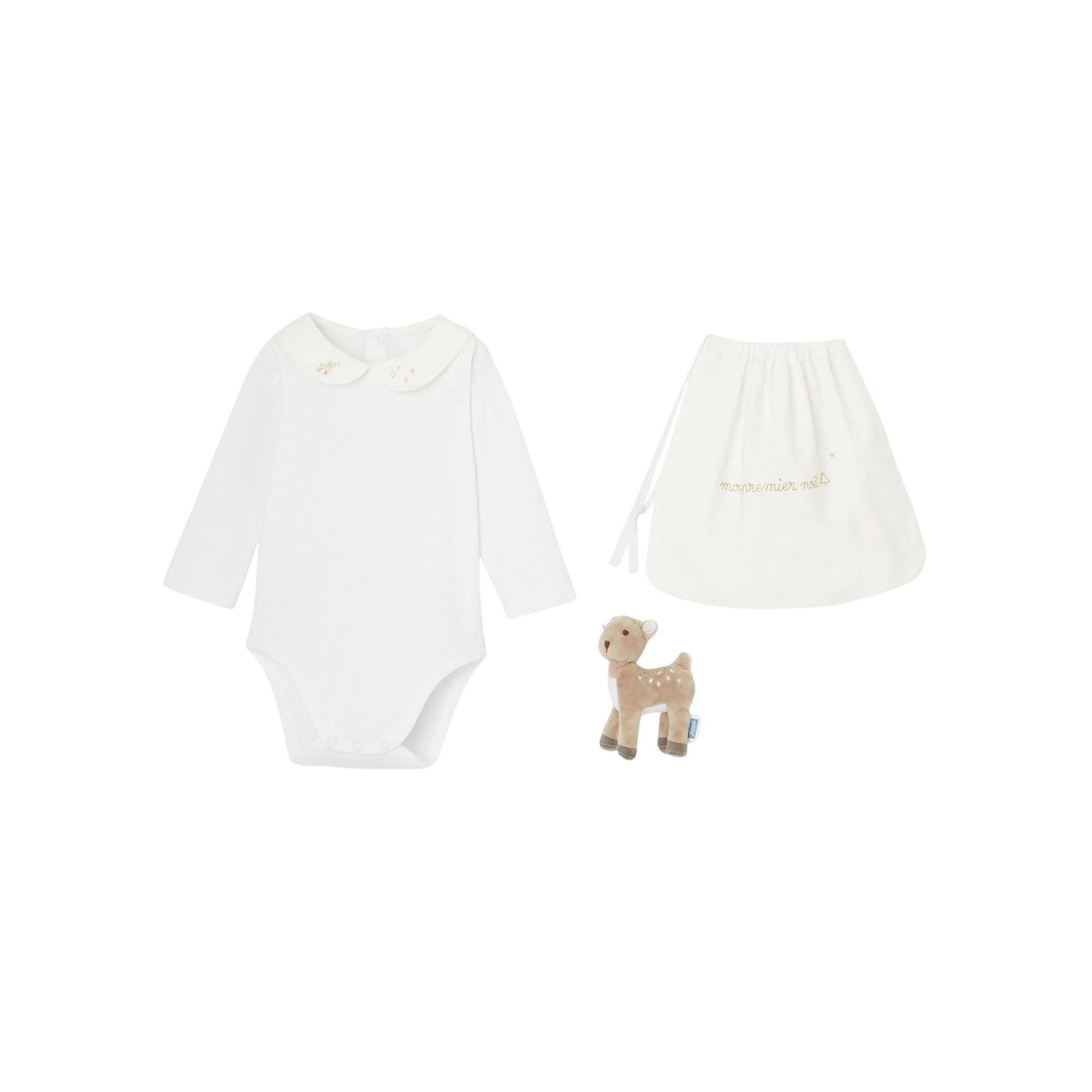 171 QTY / BLANC/OR PUERICULTURE JOUETS BIBELOT POCHETTE BODY NOEL