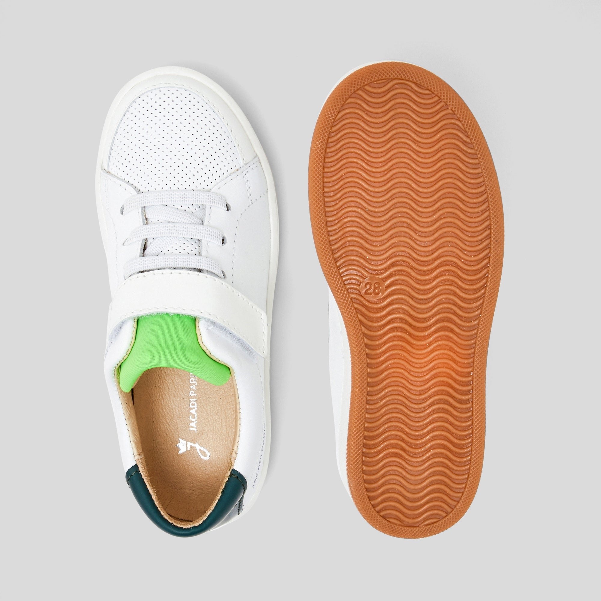 1 QTY / BLANC/VERT CHAUSSURES CUIR ALFRED