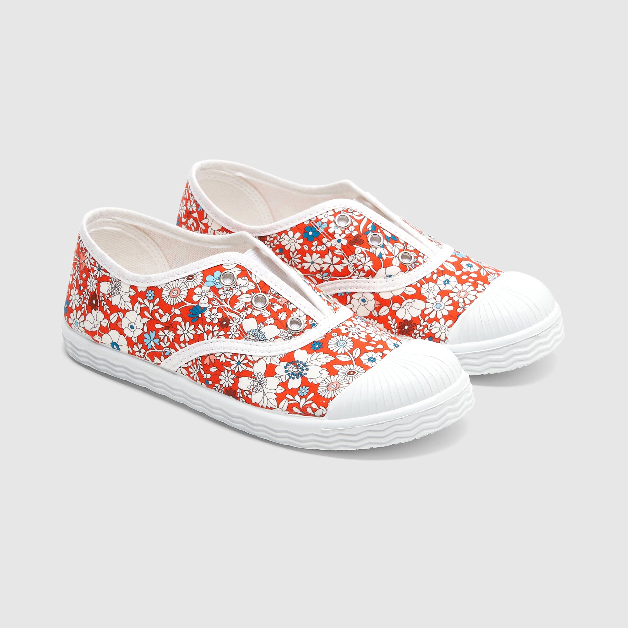 175 QTY / ROUGE/MULTICO CHAUSSURES TOILE DIAMANT