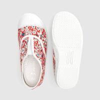 175 QTY / ROUGE/MULTICO CHAUSSURES TOILE DIAMANT