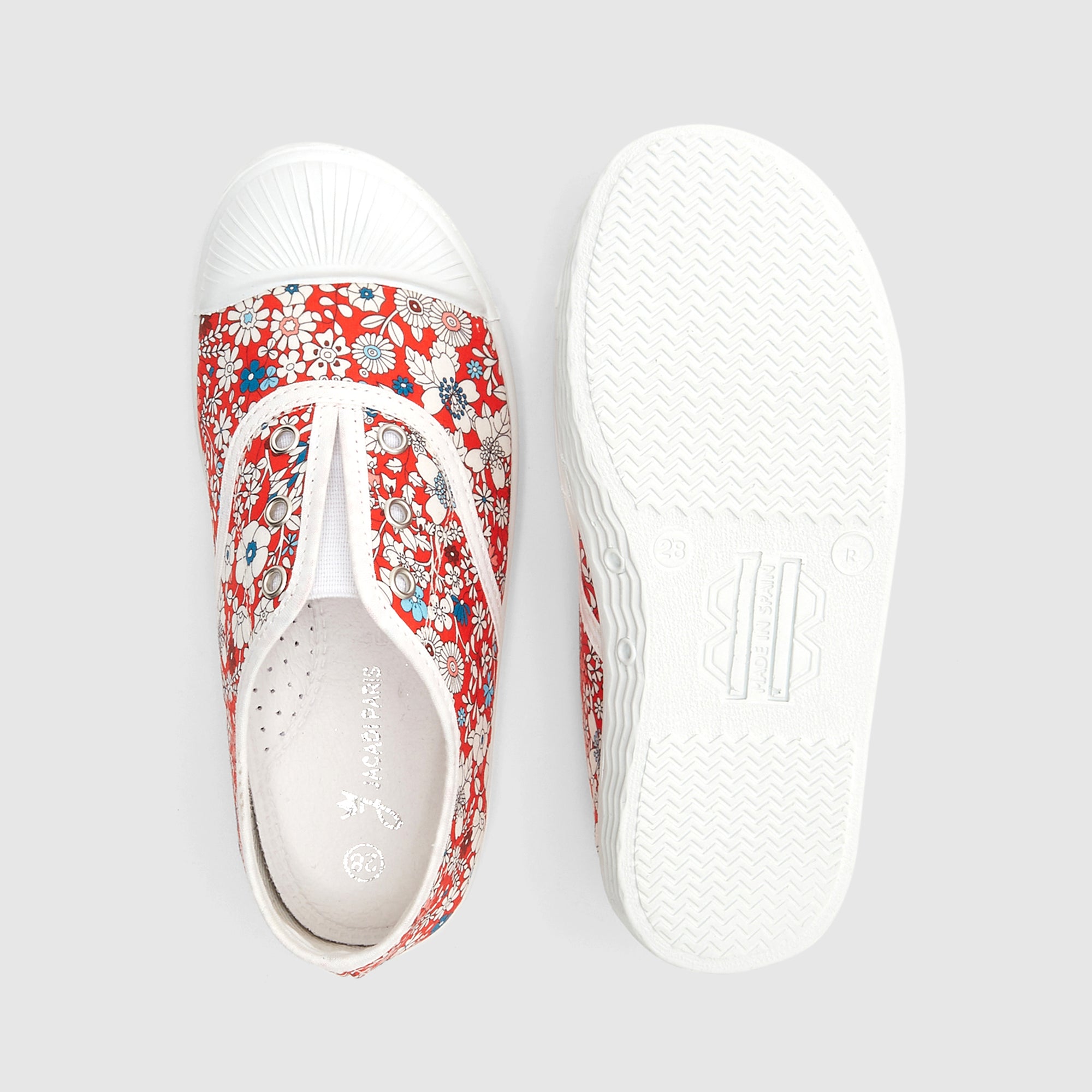 175 QTY / ROUGE/MULTICO CHAUSSURES TOILE DIAMANT
