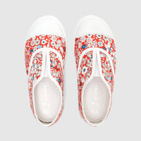 175 QTY / ROUGE/MULTICO CHAUSSURES TOILE DIAMANT