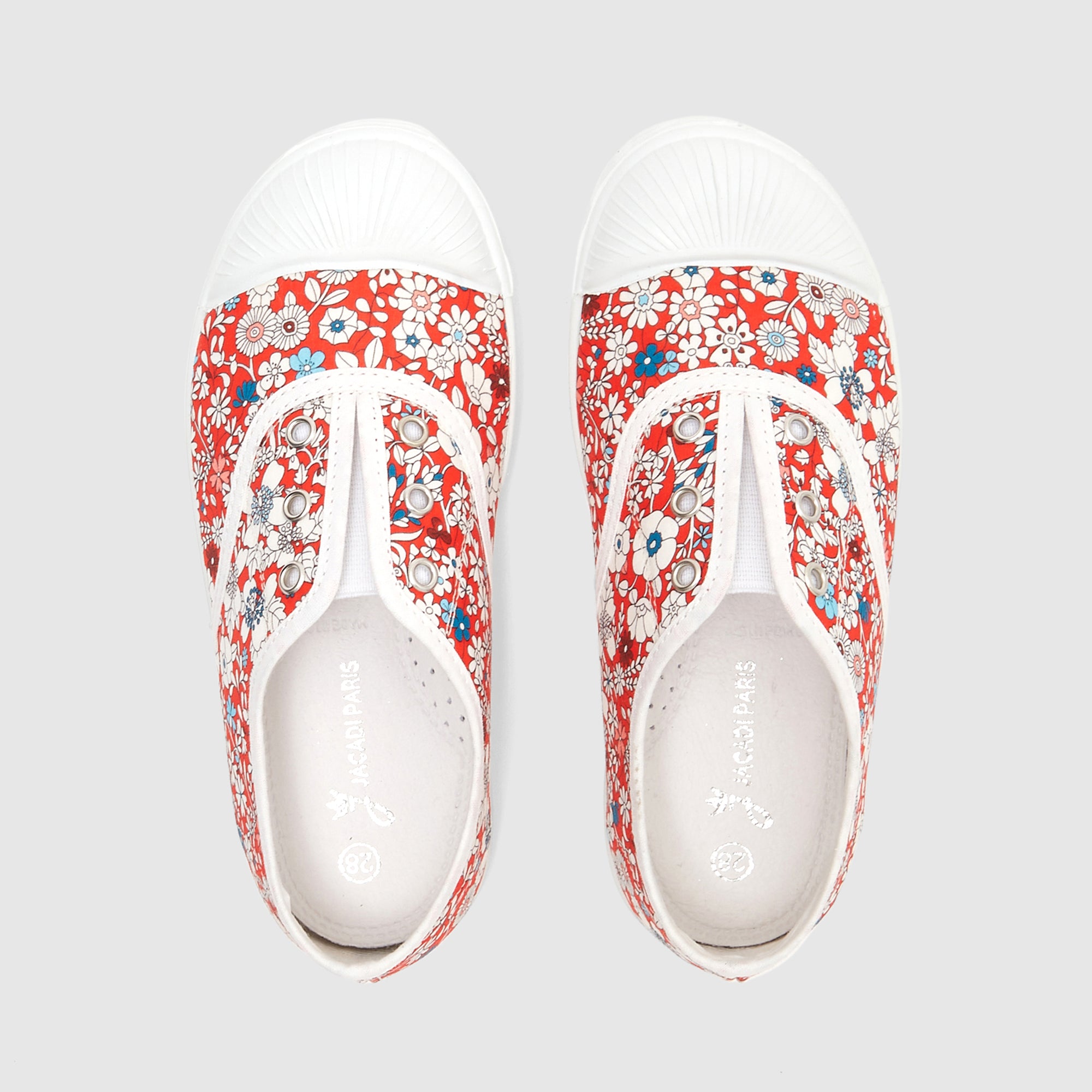 175 QTY / ROUGE/MULTICO CHAUSSURES TOILE DIAMANT