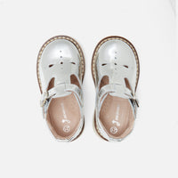 2 QTY / ARGENT CHAUSSURES CUIR FELIPA