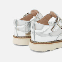 2 QTY / ARGENT CHAUSSURES CUIR FELIPA