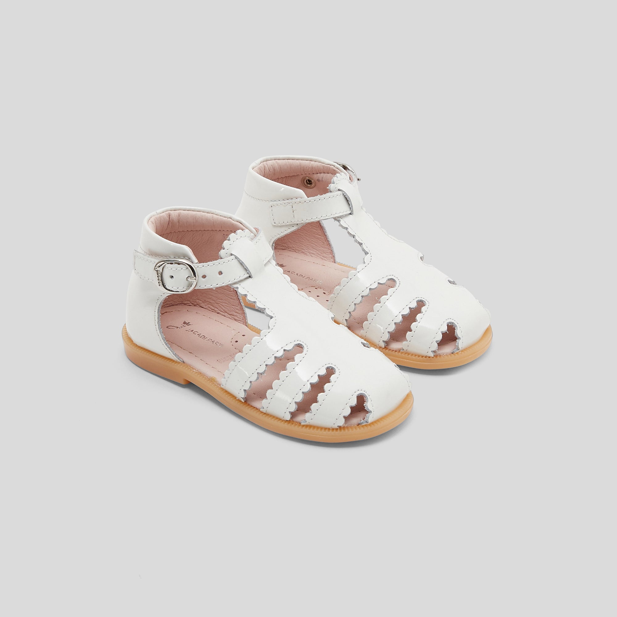 117 QTY / BLANC JACADI CHAUSSURES CUIR FARA