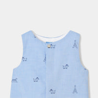 143 QTY / BLEU/MULTICO PAP COMBINAISON/ BLOOMER MERLIN