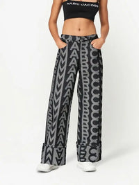 Pantalon Monogram retroussé en denim - Denim Blue