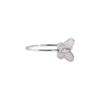 Bague Eole petit modèle en or blanc & Nacre - Blanc