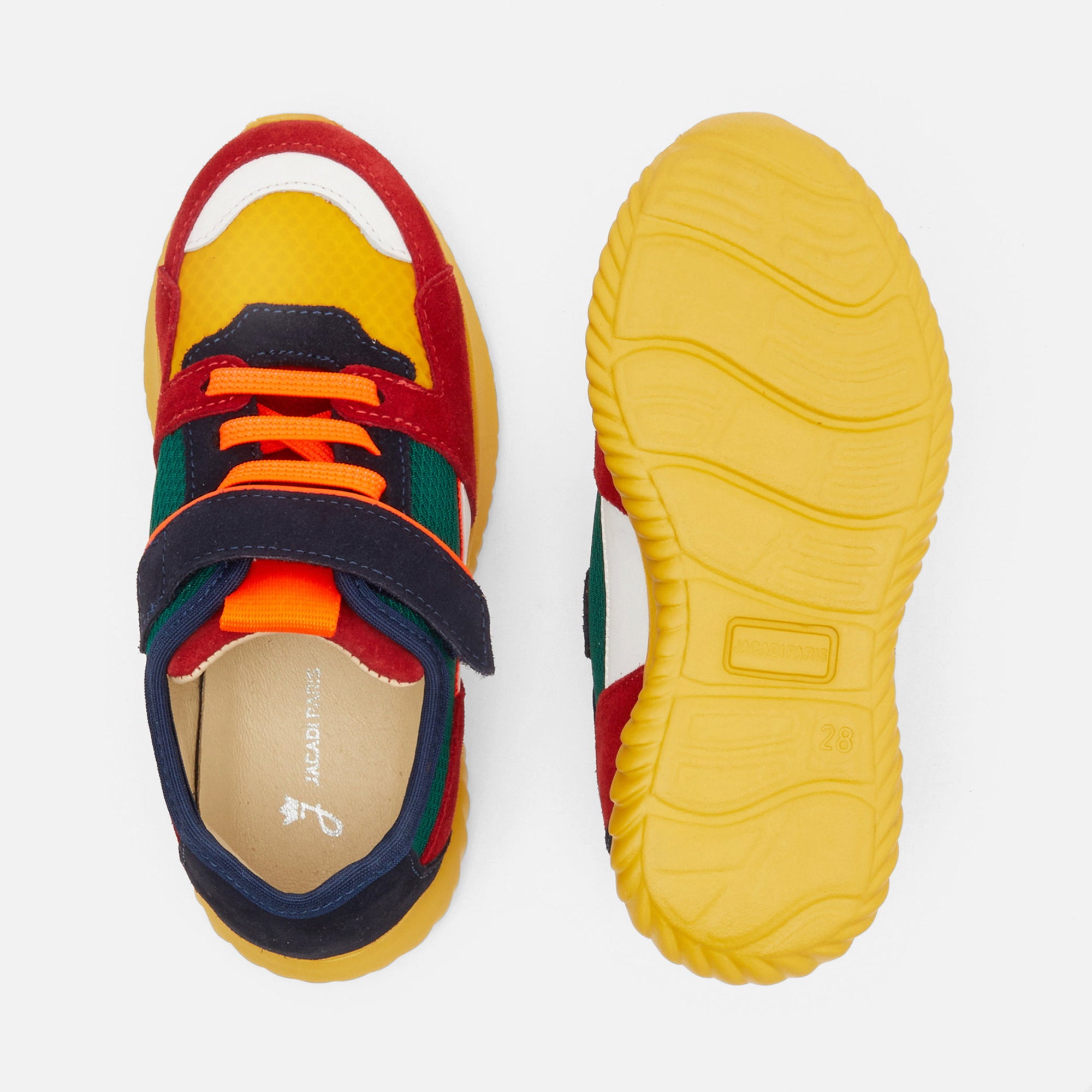 12 QTY / JAUNE/MULTICO CHAUSSURES CUIR ECLAIR