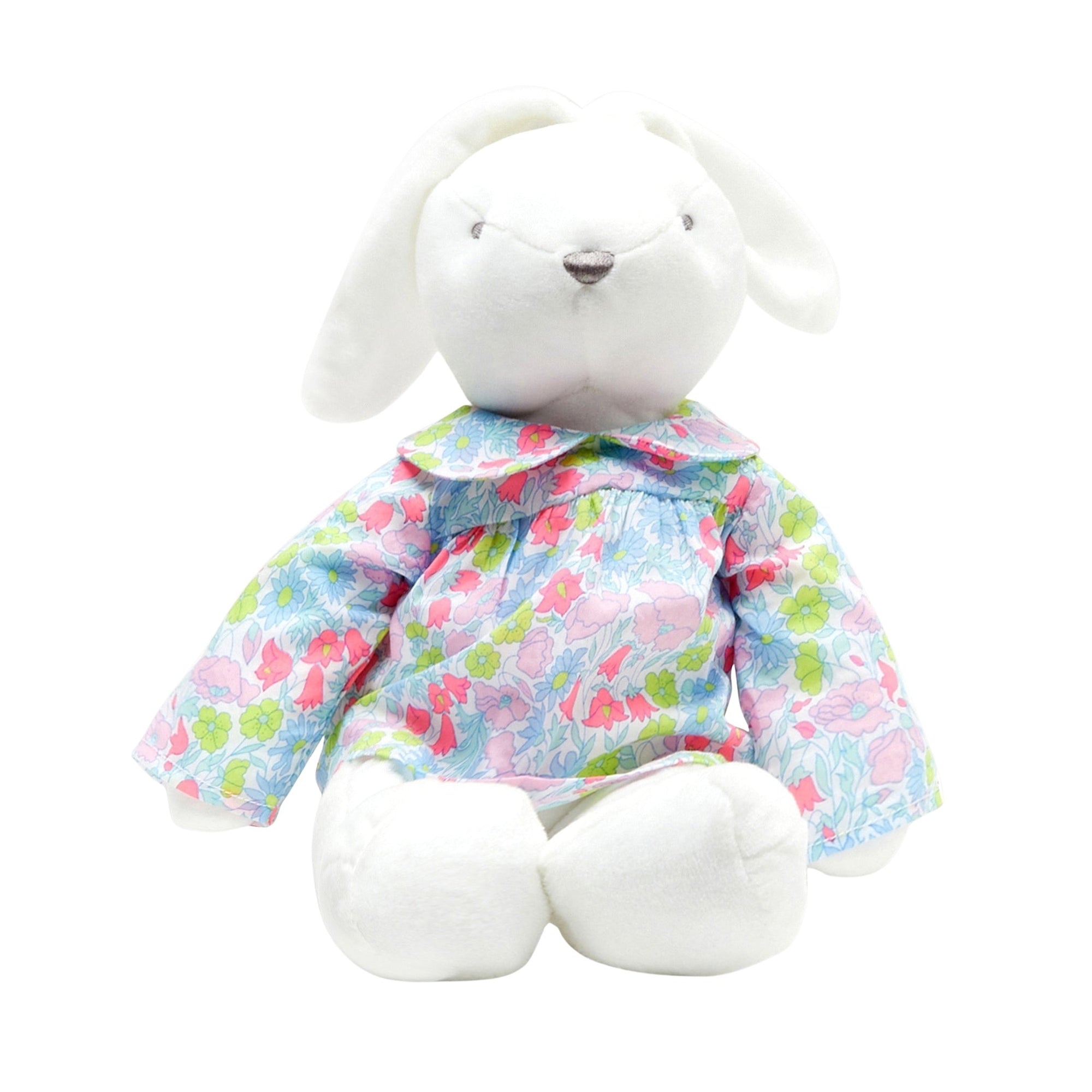 140 QTY / BLANC/MULTICO PUERICULTURE JOUETS BLOUSE LIBERTY TOUTE PETITE LAPIN MM