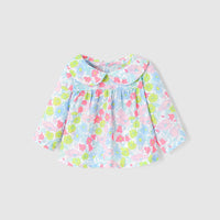 140 QTY / BLANC/MULTICO PUERICULTURE JOUETS BLOUSE LIBERTY TOUTE PETITE LAPIN MM