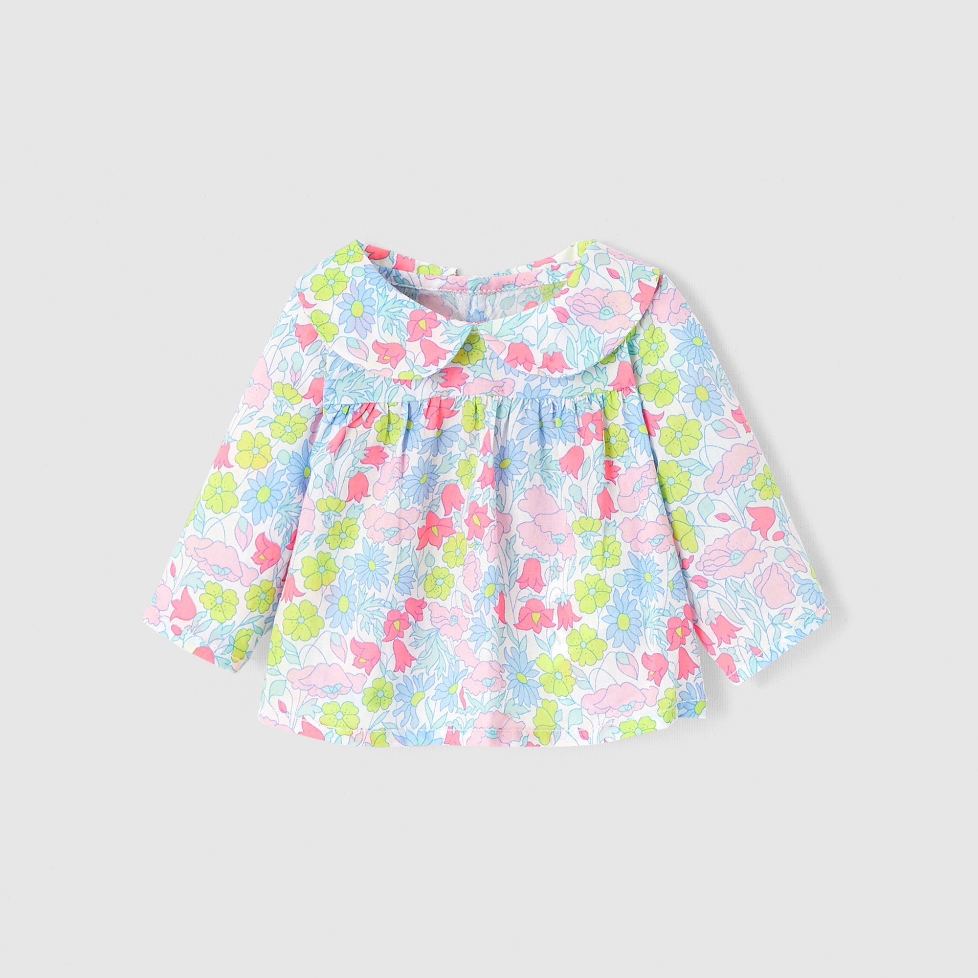 140 QTY / BLANC/MULTICO PUERICULTURE JOUETS BLOUSE LIBERTY TOUTE PETITE LAPIN MM