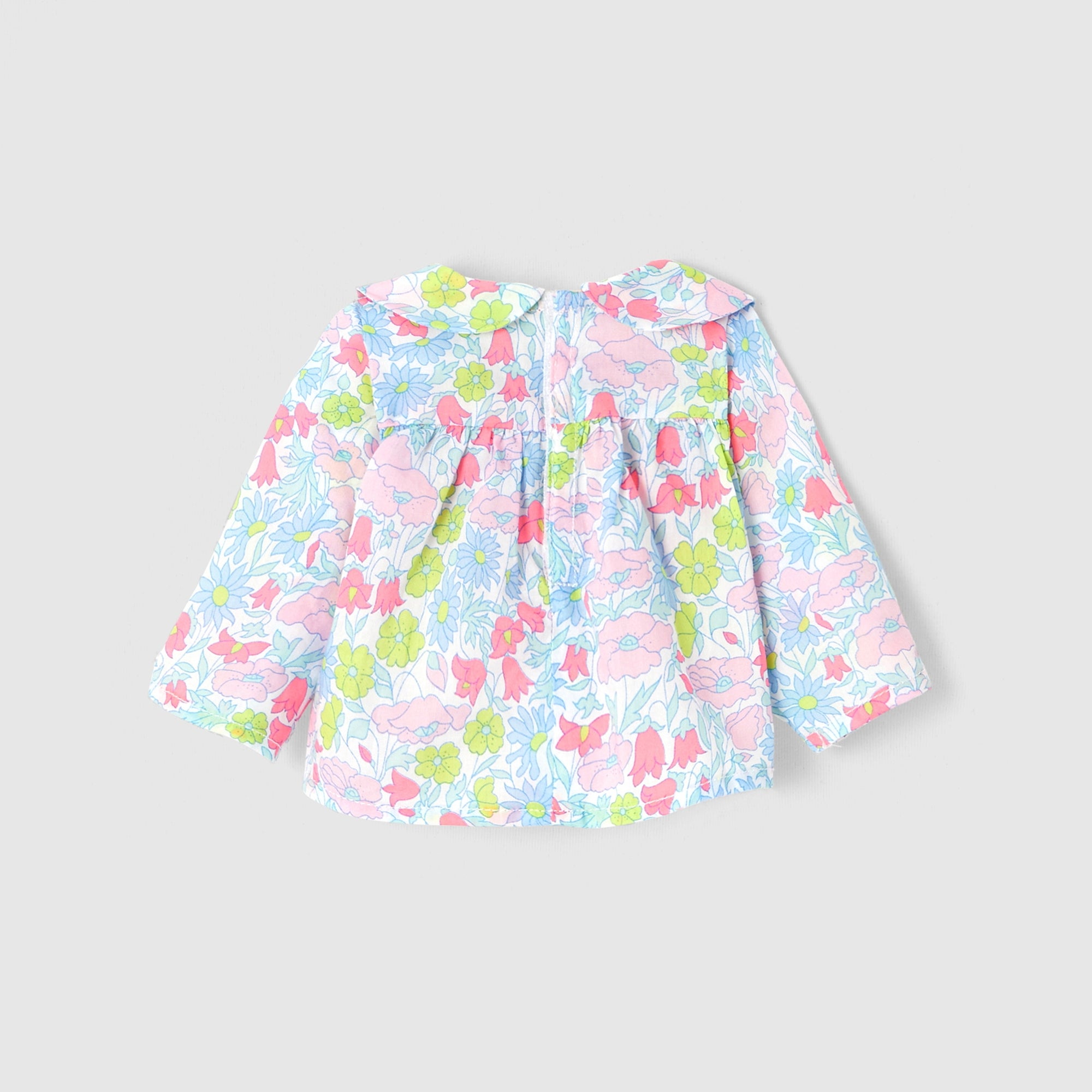 140 QTY / BLANC/MULTICO PUERICULTURE JOUETS BLOUSE LIBERTY TOUTE PETITE LAPIN MM