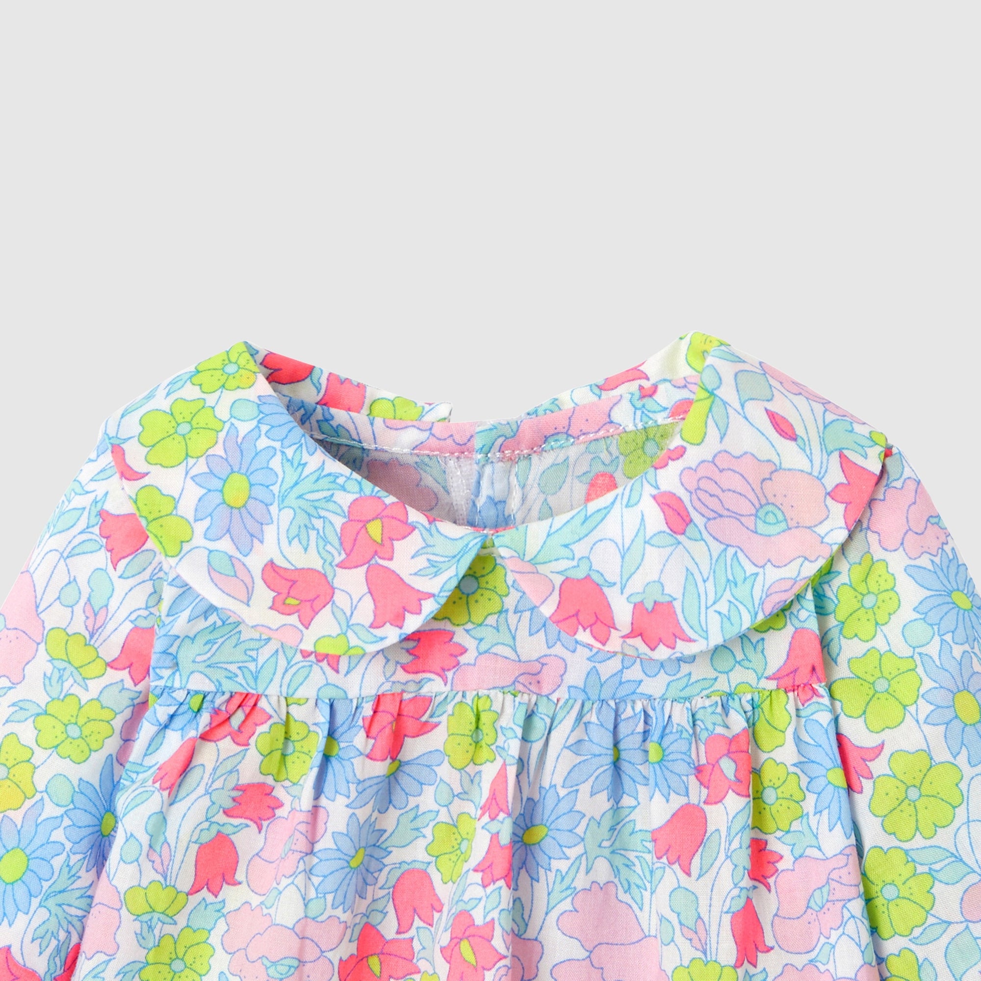140 QTY / BLANC/MULTICO PUERICULTURE JOUETS BLOUSE LIBERTY TOUTE PETITE LAPIN MM