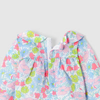 140 QTY / BLANC/MULTICO PUERICULTURE JOUETS BLOUSE LIBERTY TOUTE PETITE LAPIN MM
