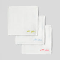 0 QTY / BLANC/MULTICO PUERICULTURE PUERICULTURE LOT DE 3 LANGES TOUTE PETITE