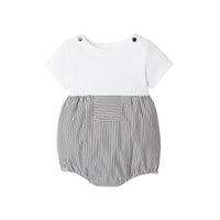 132 QTY / BLANC/GRIS PAP COMBINAISON/ BLOOMER NAAN