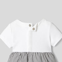 132 QTY / BLANC/GRIS PAP COMBINAISON/ BLOOMER NAAN