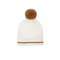 Bonnet Marica en laine - Blanc & Jaune