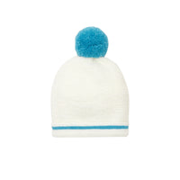 Bonnet Marica en laine - Blanc & Bleu