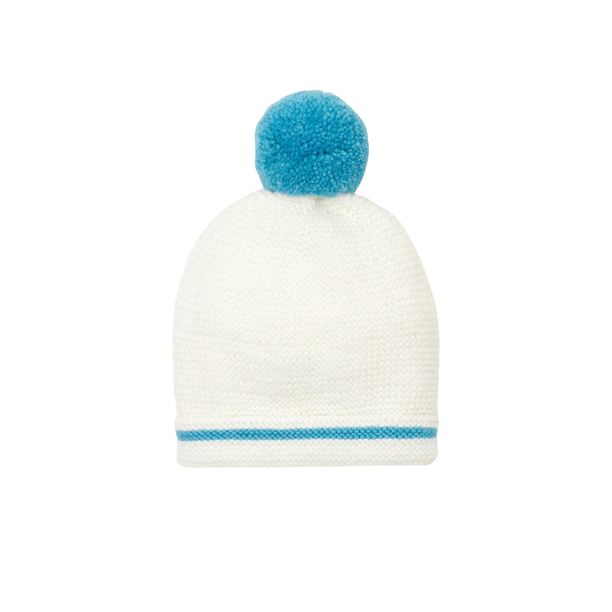 Bonnet Marica en laine - Blanc & Bleu