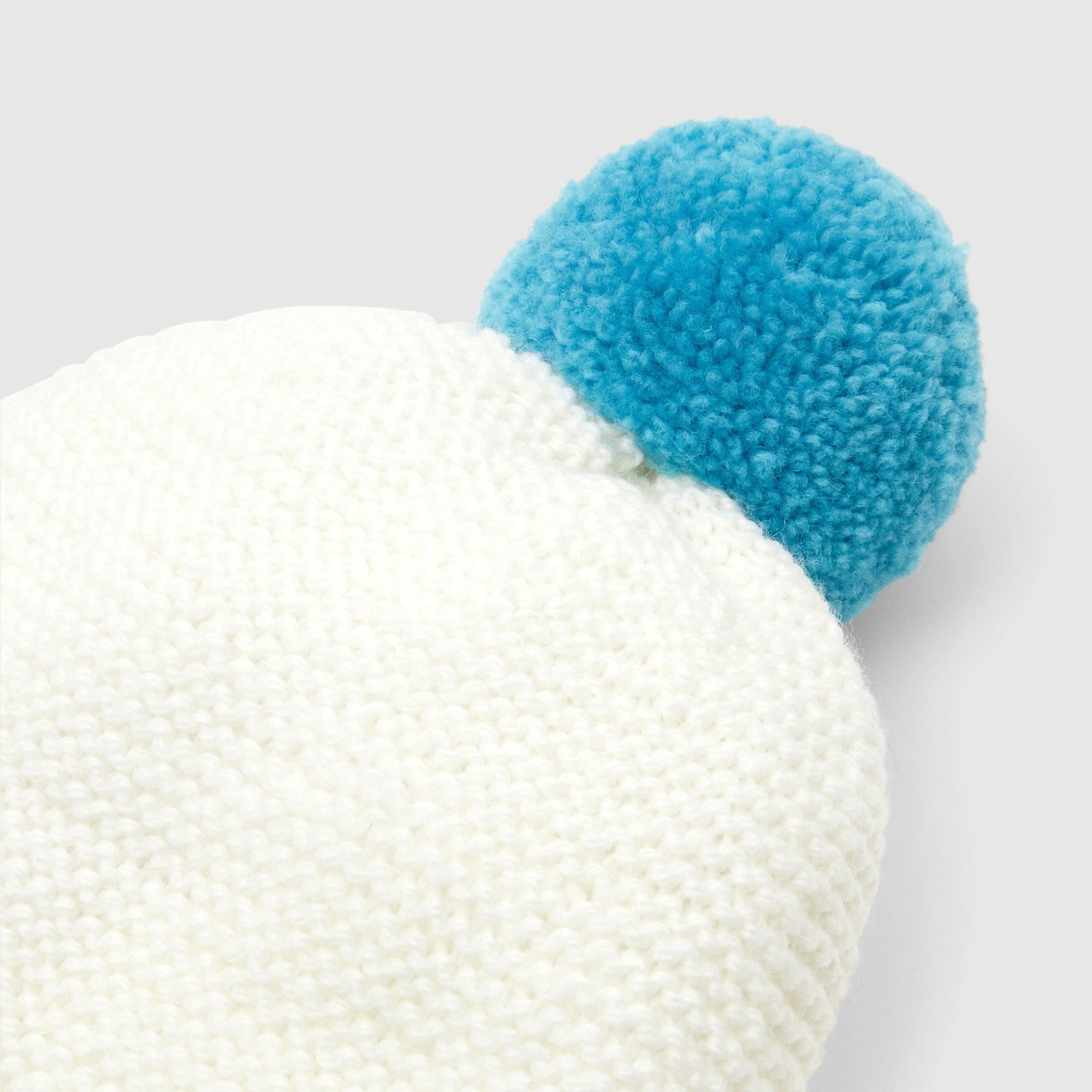 Bonnet Marica en laine - Blanc & Bleu