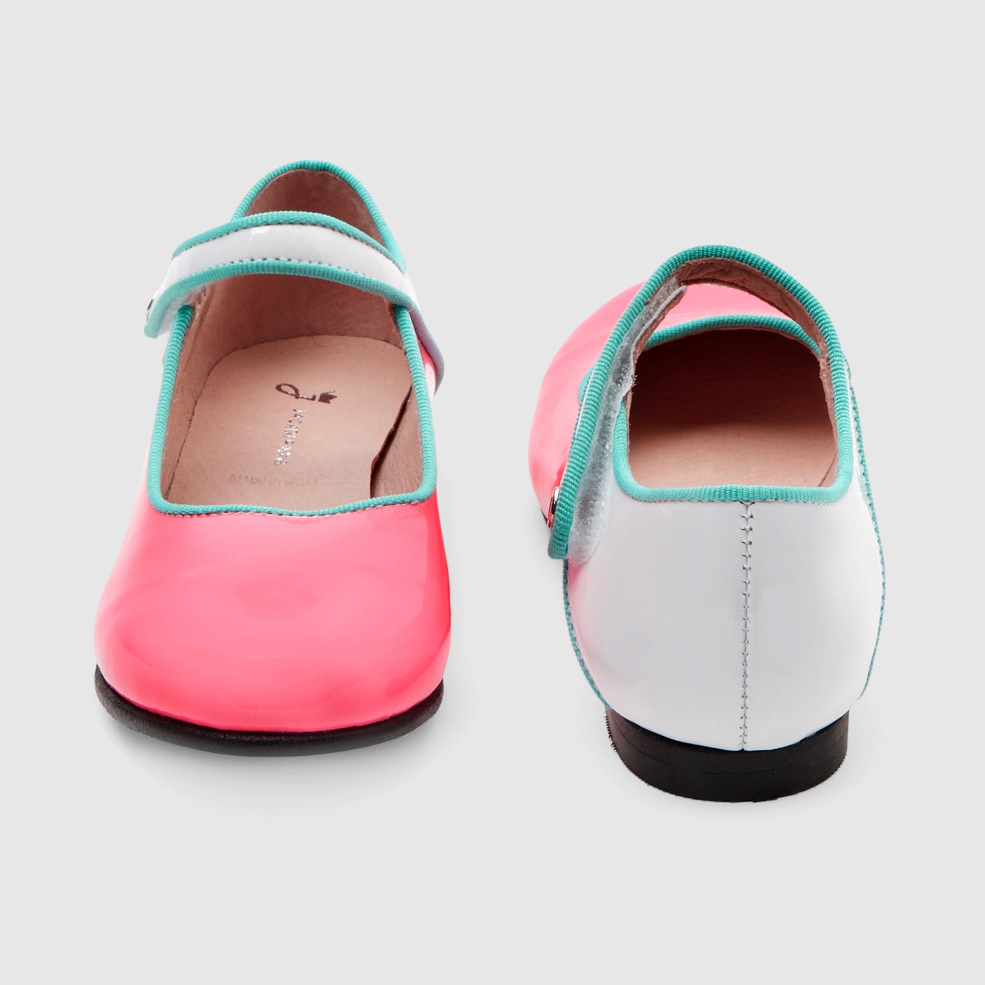19 QTY / ROSE/MULTICO CHAUSSURES CUIR DANELLE COL