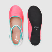 19 QTY / ROSE/MULTICO CHAUSSURES CUIR DANELLE COL