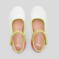 1 QTY / BLANC/MULTICO CHAUSSURES CUIR DANELLE COL