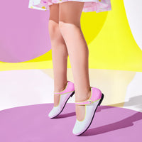 1 QTY / BLANC/MULTICO CHAUSSURES CUIR DANELLE COL