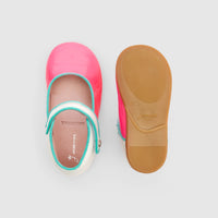 1 QTY / ROSE/MULTICO CHAUSSURES CUIR FANELLE