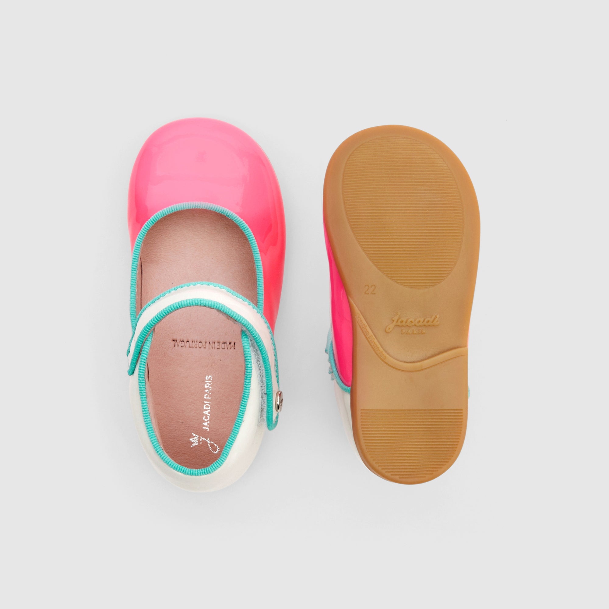 1 QTY / ROSE/MULTICO CHAUSSURES CUIR FANELLE