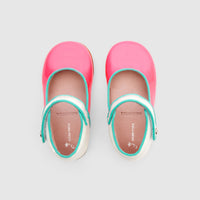 1 QTY / ROSE/MULTICO CHAUSSURES CUIR FANELLE