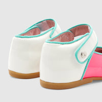 1 QTY / ROSE/MULTICO CHAUSSURES CUIR FANELLE