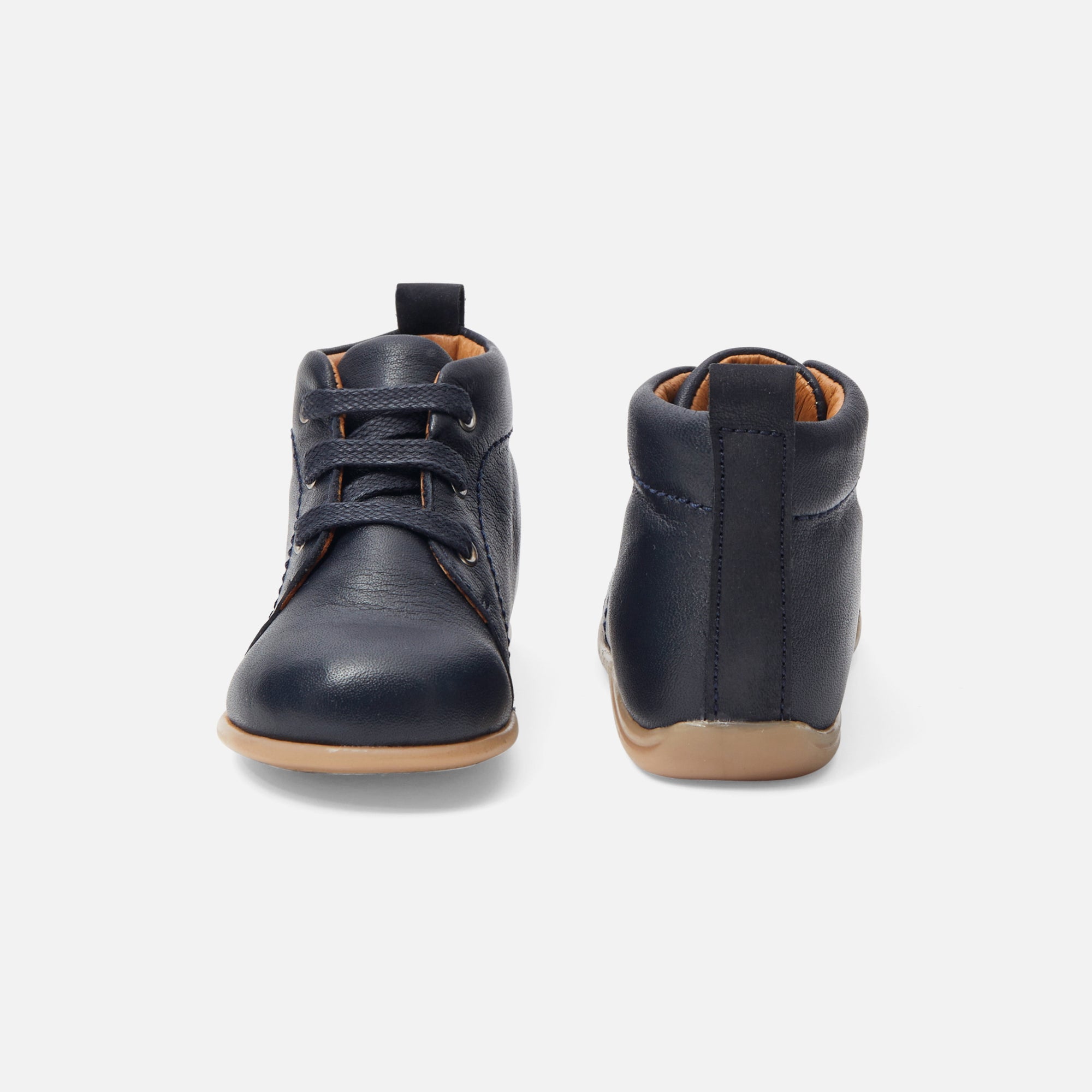 2 QTY / MARINE JACADI CHAUSSURES CUIR COTON