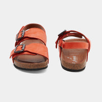 5 QTY / ORANGE CHAUSSURES CUIR CACAO