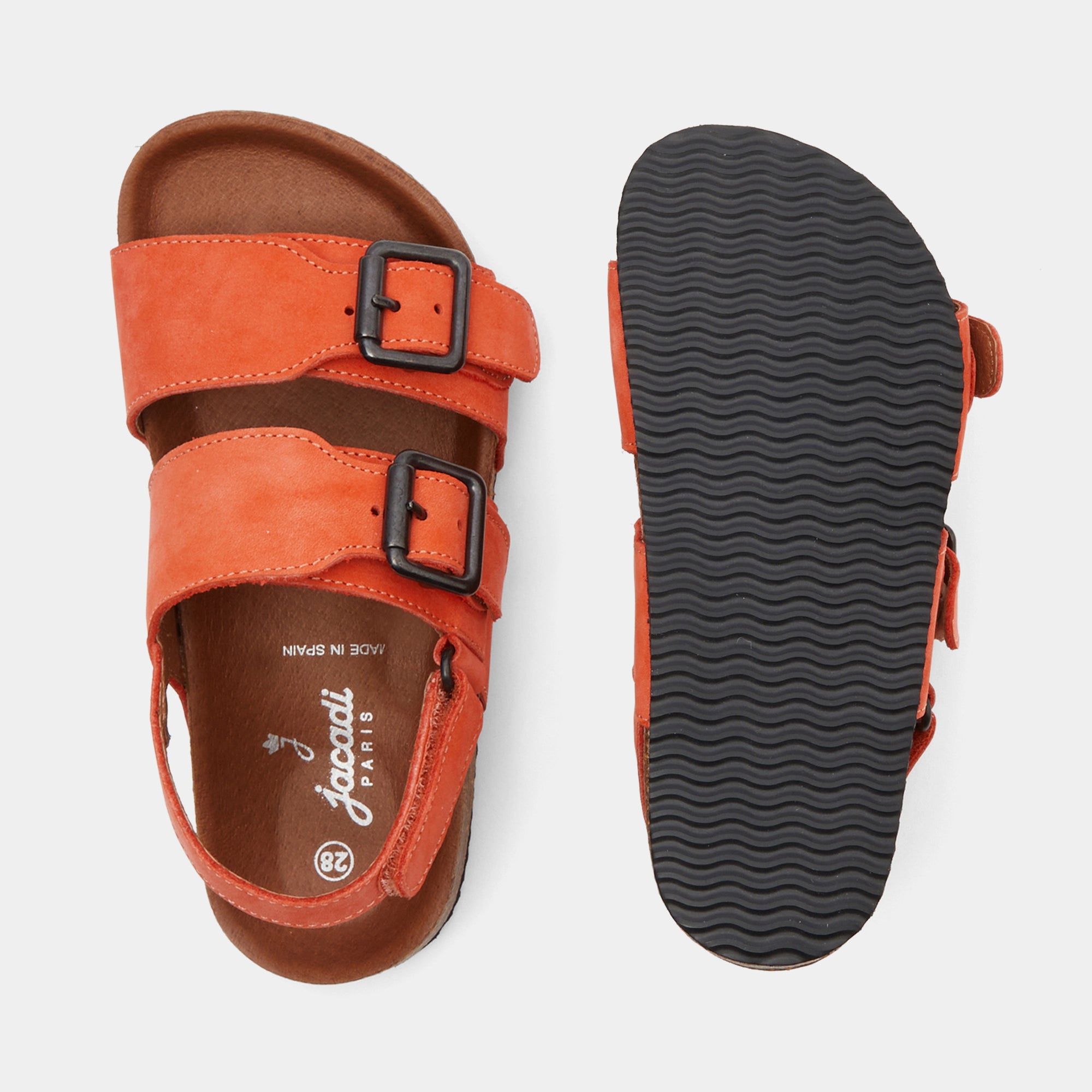 5 QTY / ORANGE CHAUSSURES CUIR CACAO