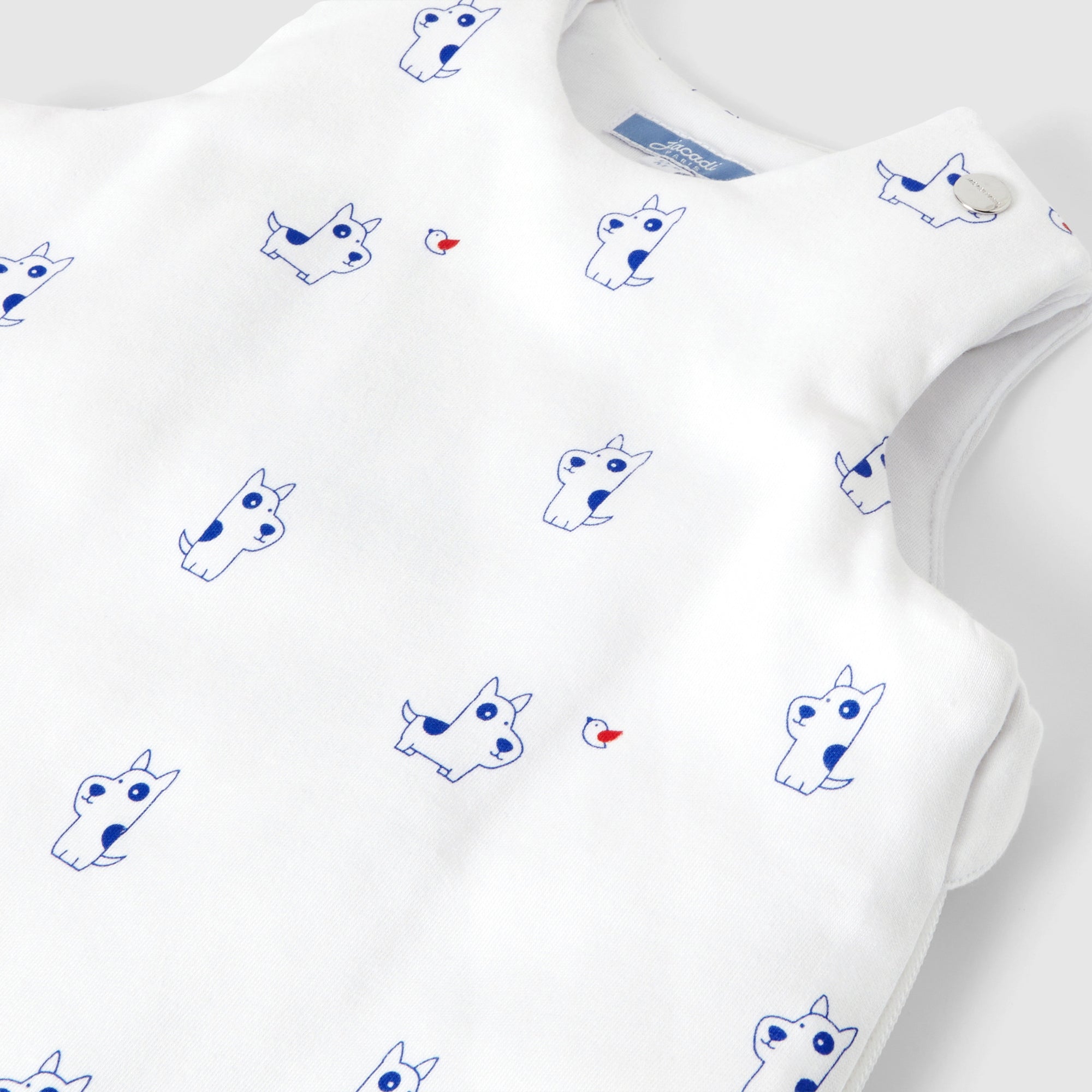 74 QTY / BLANC/BLEU PUERICULTURE LINGE DE LIT GIGOTEUSE 0-6M  FRENCH TOUCH