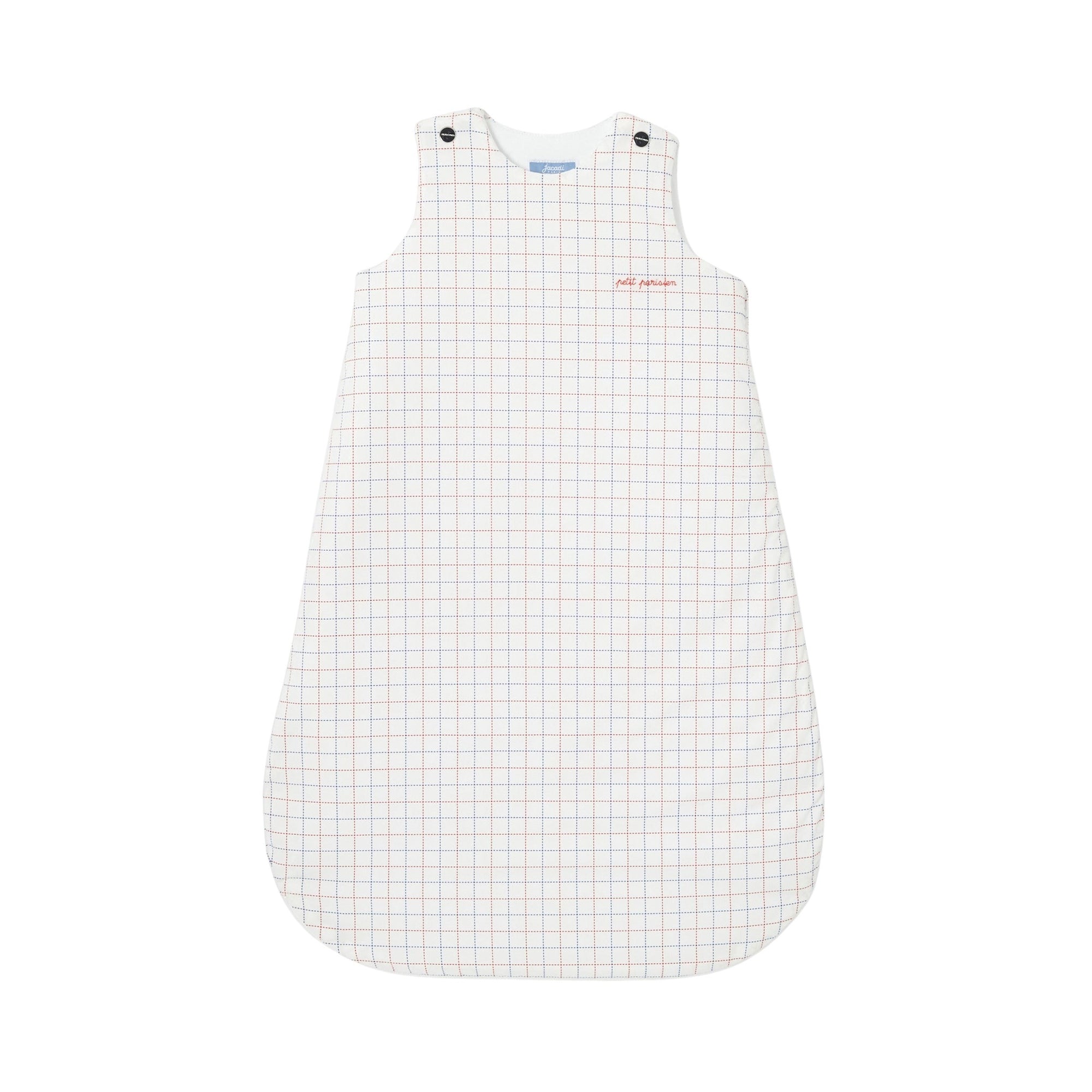 335 QTY / BLANC/MULTICO PUERICULTURE LINGE DE LIT GIGOTEUSE 0-6M CARREAUX FRENCH TOUCH